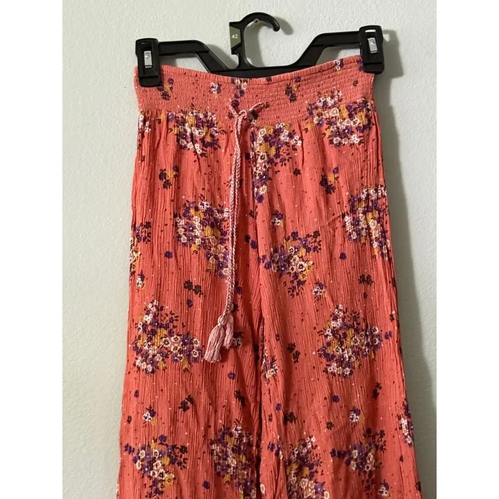 Hippie Laundry Women's Floral Print Wide Palazzo Pants Drawstring Waist Size XS - Picture 5 of 5
